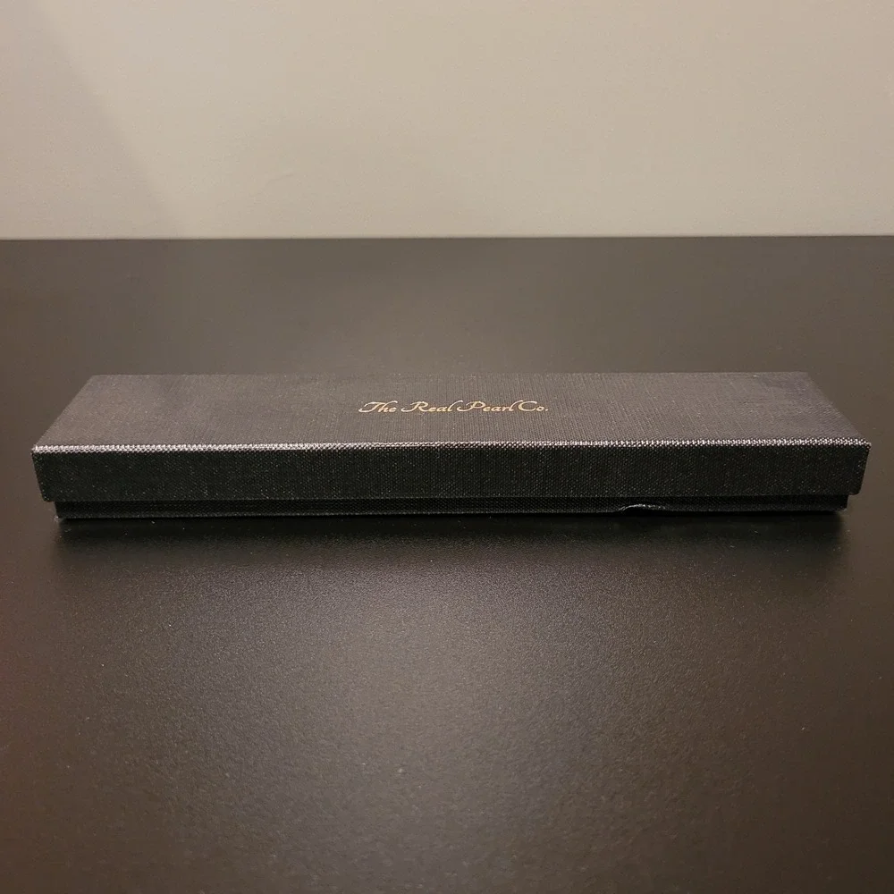 The Real Pearl Co. Rectangular Jewelry Gift Box, Black Gold